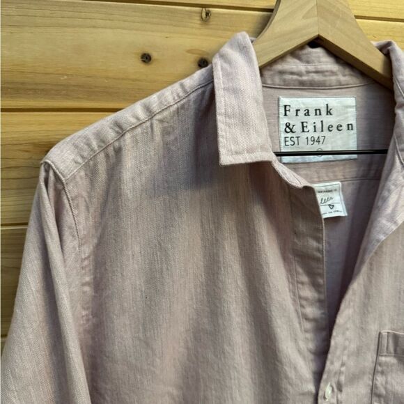 Frank & Eileen Size XL Eileen Mauve Pink Relaxed Button Front Collared Blouse - Picture 6 of 13